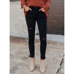 KanCan Black Distressed Highrise Skinny Jeans sz 3